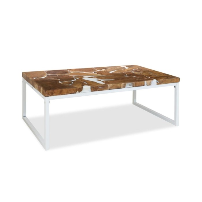 Table basse Teck Résine 110 x 60 x 40 cm