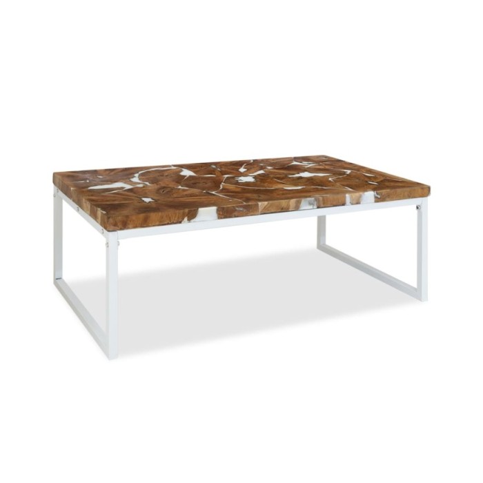 Table basse Teck Résine 110 x 60 x 40 cm