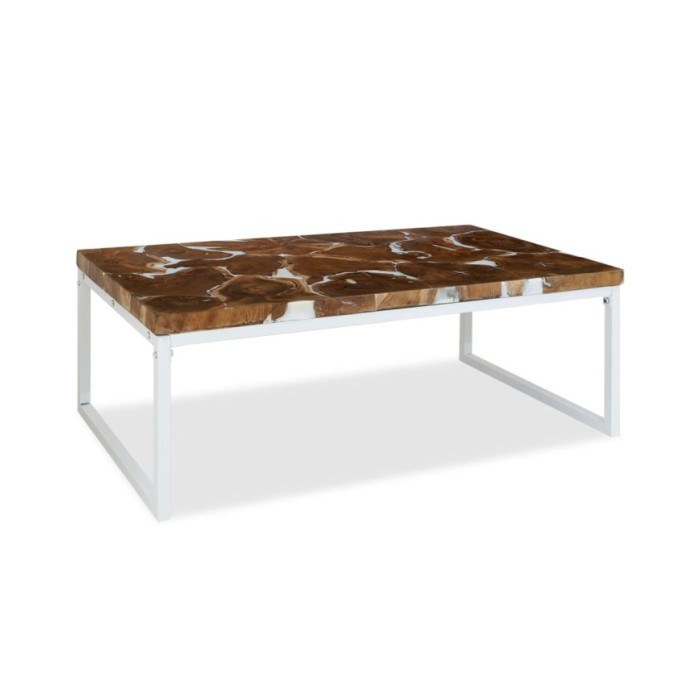 Table basse Teck Résine 110 x 60 x 40 cm