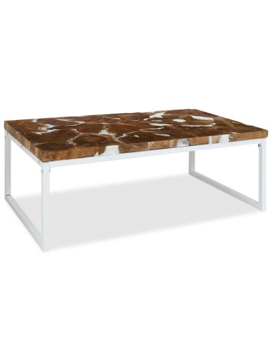 Table basse Teck Résine 110 x 60 x 40 cm