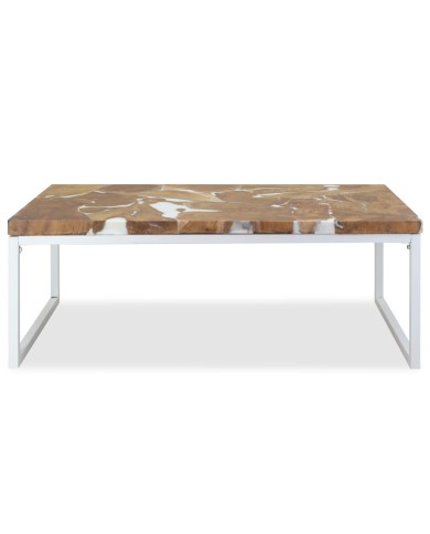 Table basse Teck Résine 110 x 60 x 40 cm