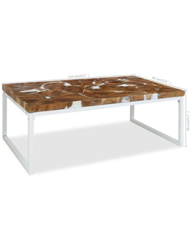 Table basse Teck Résine 110 x 60 x 40 cm