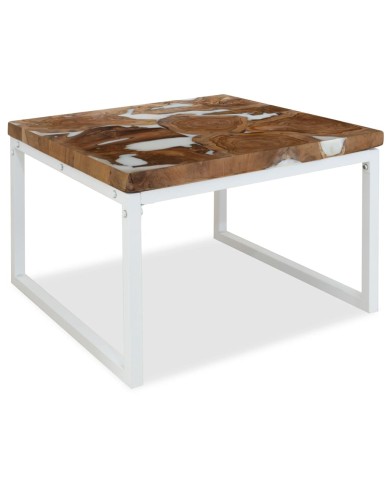 Table basse Teck Résine 60 x 60 x 40 cm