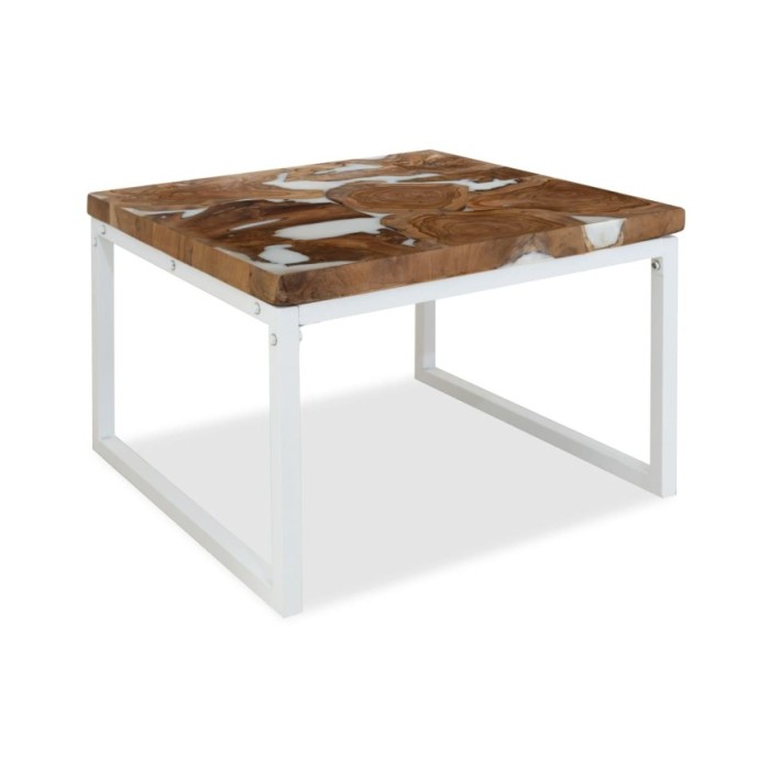 Table basse Teck Résine 60 x 60 x 40 cm