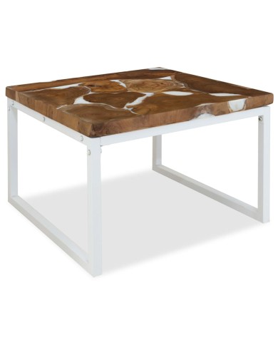 Table basse Teck Résine 60 x 60 x 40 cm