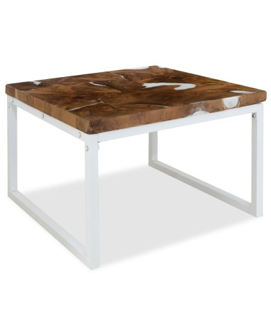 Table basse Teck Résine 60 x 60 x 40 cm