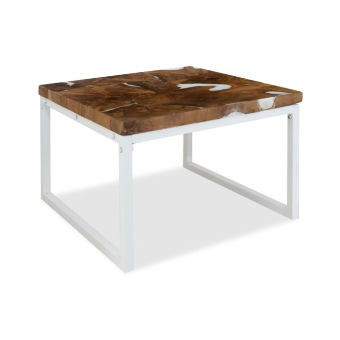 Table basse Teck Résine 60 x 60 x 40 cm
