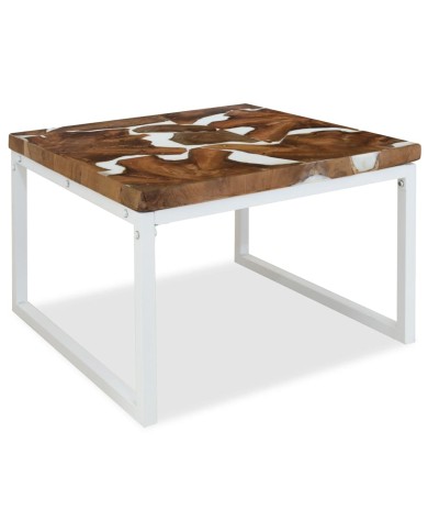 Table basse Teck Résine 60 x 60 x 40 cm