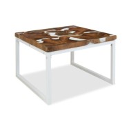 Table basse Teck Résine 60 x 60 x 40 cm