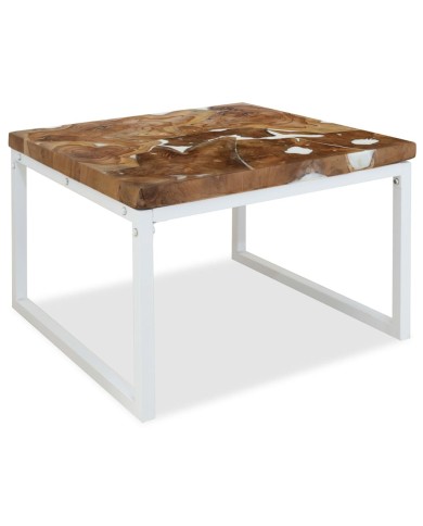 Table basse Teck Résine 60 x 60 x 40 cm