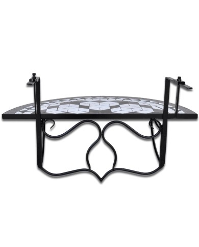 Table suspendue de balcon Noir et blanc Mosaïque 