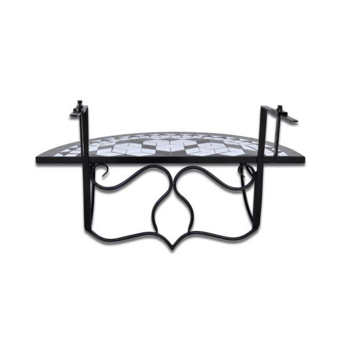 Table suspendue de balcon Noir et blanc Mosaïque 