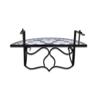 Table suspendue de balcon Noir et blanc Mosaïque 
