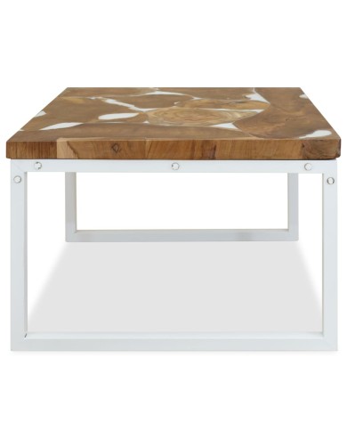 Table basse Teck Résine 60 x 60 x 40 cm