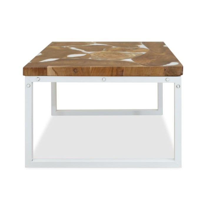 Table basse Teck Résine 60 x 60 x 40 cm