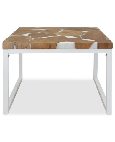 Table basse Teck Résine 60 x 60 x 40 cm