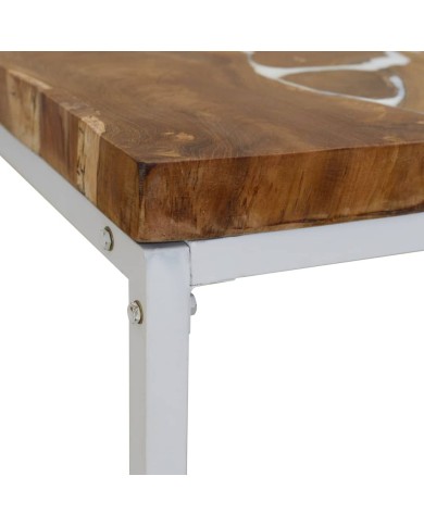 Table basse Teck Résine 60 x 60 x 40 cm