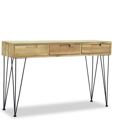 Table console 120 x 35 x 76 cm Teck massif