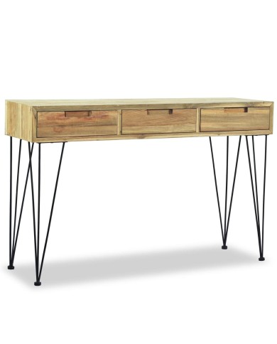 Table console 120 x 35 x 76 cm Teck massif