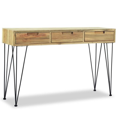 Table console 120 x 35 x 76 cm Teck massif