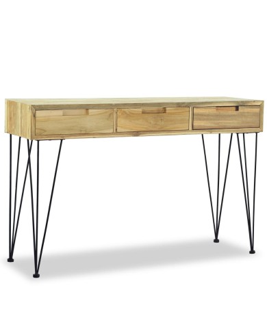 Table console 120 x 35 x 76 cm Teck massif