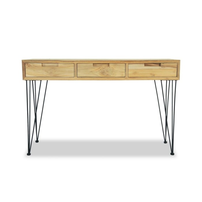 Table console 120 x 35 x 76 cm Teck massif