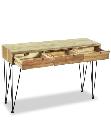 Table console 120 x 35 x 76 cm Teck massif