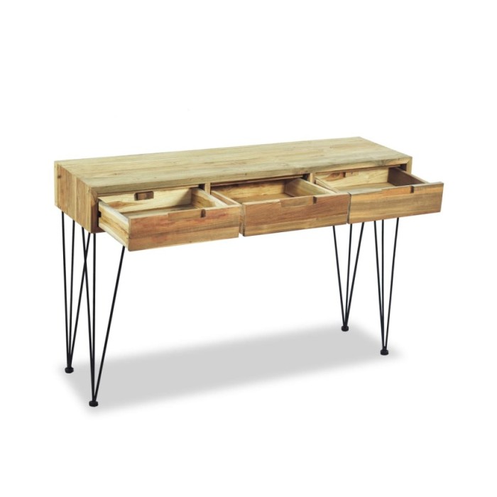 Table console 120 x 35 x 76 cm Teck massif