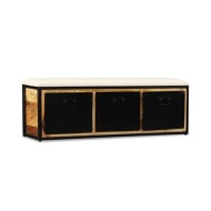 Banc de rangement avec 3 tiroirs Bois de manguier 120x30x40 cm