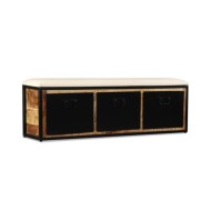 Banc de rangement avec 3 tiroirs Bois de manguier 120x30x40 cm