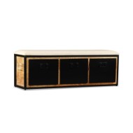 Banc de rangement avec 3 tiroirs Bois de manguier 120x30x40 cm