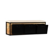 Banc de rangement avec 3 tiroirs Bois de manguier 120x30x40 cm