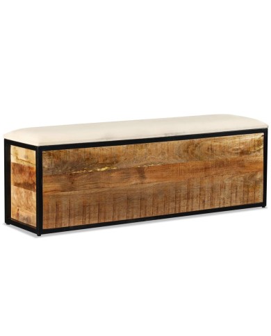 Banc de rangement avec 3 tiroirs Bois de manguier 120x30x40 cm