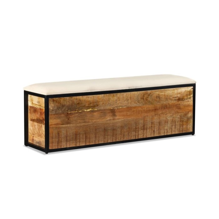 Banc de rangement avec 3 tiroirs Bois de manguier 120x30x40 cm