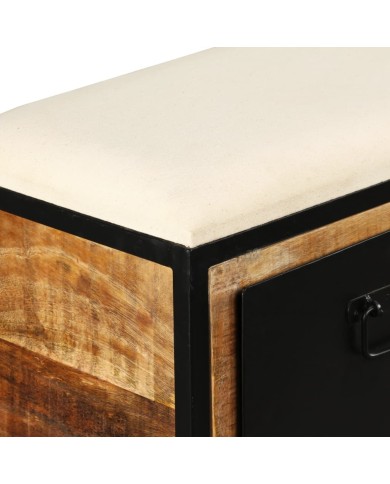 Banc de rangement avec 3 tiroirs Bois de manguier 120x30x40 cm