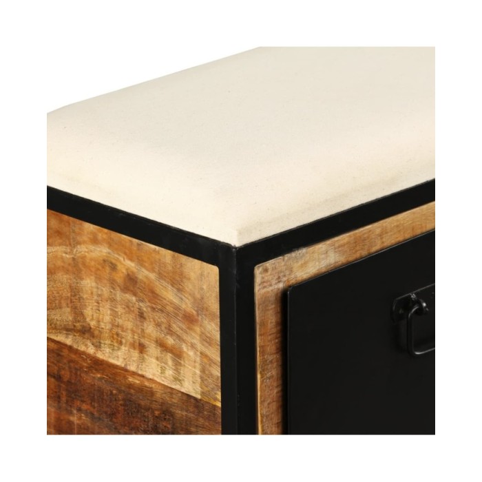 Banc de rangement avec 3 tiroirs Bois de manguier 120x30x40 cm