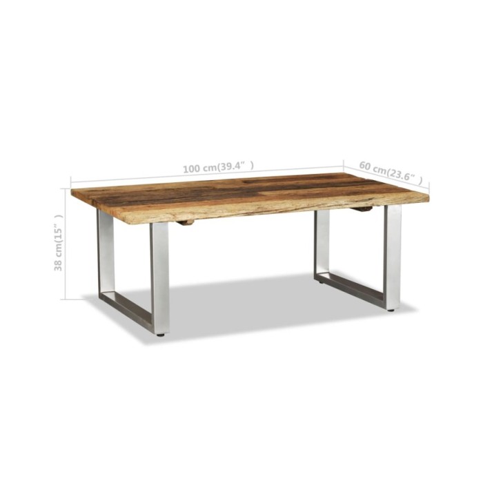 Table basse Bois de récupération massif 100 x 60 x 38 cm