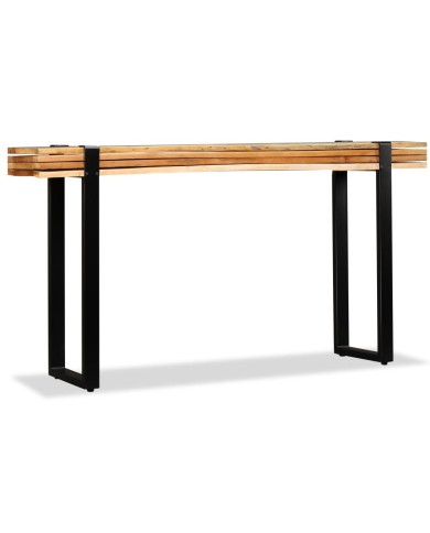 Table console Bois de récupération massif réglable 