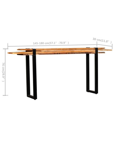 Table console Bois de récupération massif réglable 