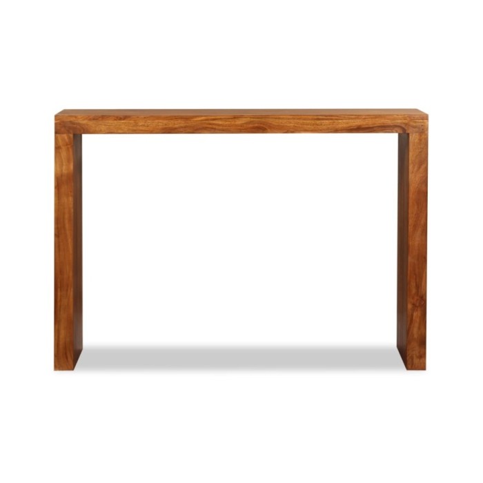 Table console Bois massif avec finition miel 110x40x76 cm