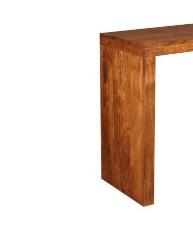 Table console Bois massif avec finition miel 110x40x76 cm