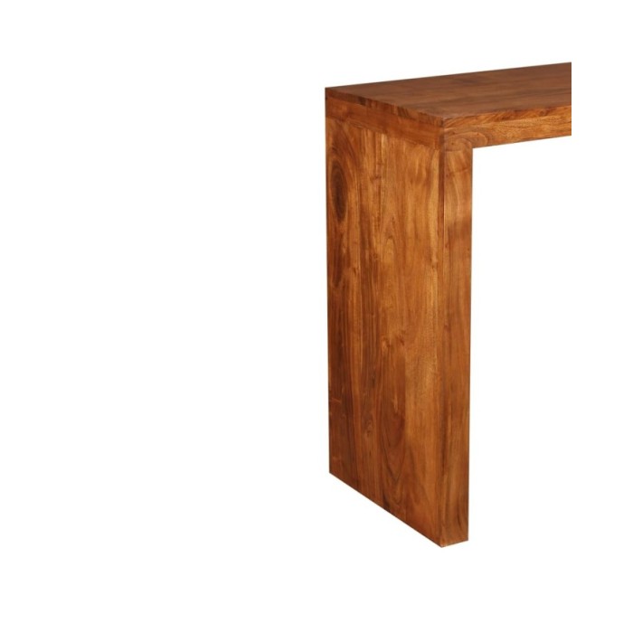 Table console Bois massif avec finition miel 110x40x76 cm
