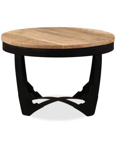 Table d'appoint Bois de manguier brut 60 x 40 cm