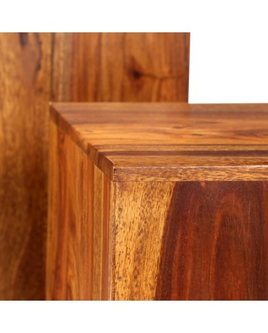 Ensemble de table basse 2 pcs Bois massif de Sesham 40x40x40 cm