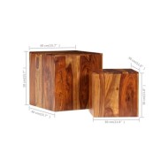 Ensemble de table basse 2 pcs Bois massif de Sesham 40x40x40 cm