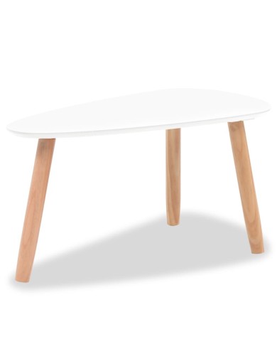 Ensemble de tables basses 2 pcs Bois de pin massif Blanc