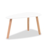 Ensemble de tables basses 2 pcs Bois de pin massif Blanc
