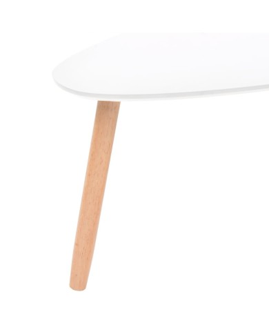 Ensemble de tables basses 2 pcs Bois de pin massif Blanc
