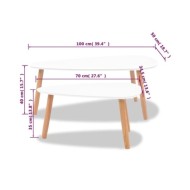 Ensemble de tables basses 2 pcs Bois de pin massif Blanc