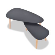 Ensemble de tables basses 2 pcs Bois de pin massif Noir